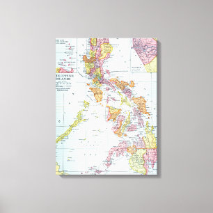 IMPRESSÃO EM TELA MAPA: FILIPINAS, 1905