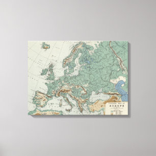 Impressão Em Tela Mapa físico de Europa