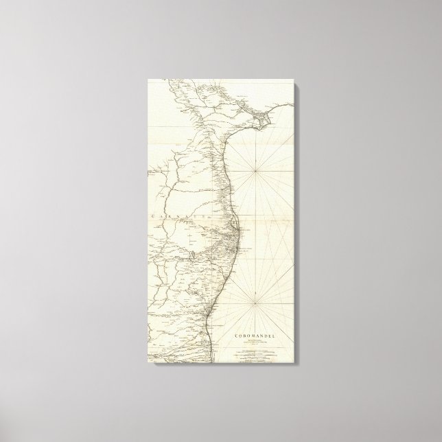 Impressão Em Tela Mapa geográfico da Índia (Frente)