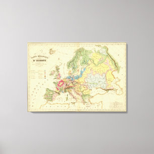 Impressão Em Tela Mapa Geological de Europa