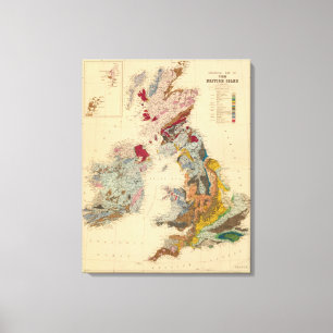 Impressão Em Tela Mapa Geological, ilhas britânicas