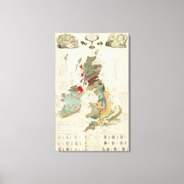 Impressão Em Tela Mapa geológico composto, paleontológico (Frente)