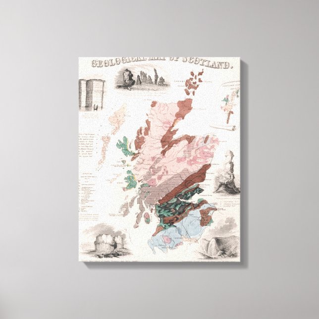 Impressão Em Tela Mapa Geológico da Escócia (Frente)