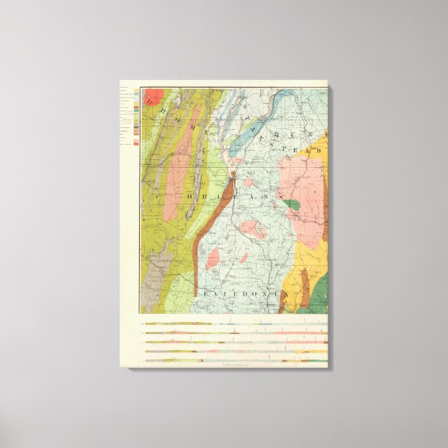 Impressão Em Tela Mapa Geológico de New Hampshire (Frente)