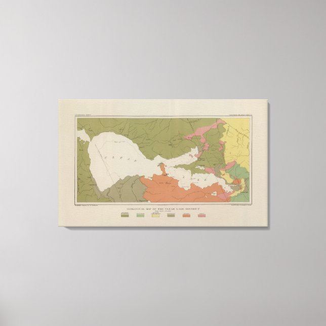 Impressão Em Tela Mapa Geológico do Distrito de Clear Lake (Frente)