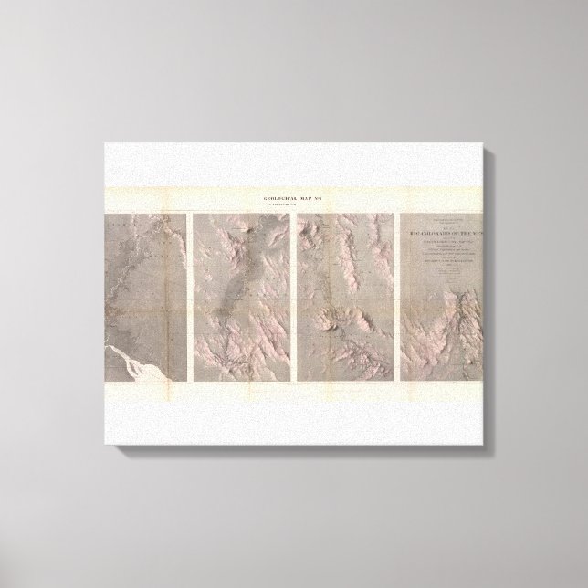 Impressão Em Tela Mapa Geológico do Rio Colorado, do Oeste (Frente)