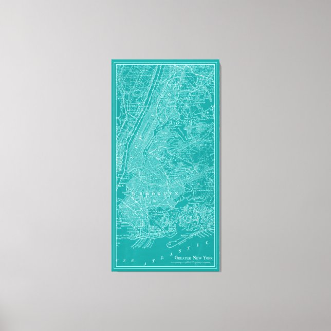 Impressão Em Tela Mapa gráfico de Nova Iorque (Frente)