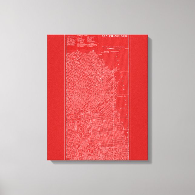 Impressão Em Tela Mapa gráfico de São Francisco (Frente)
