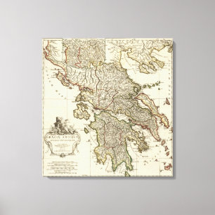 Impressão Em Tela Mapa grego antigo