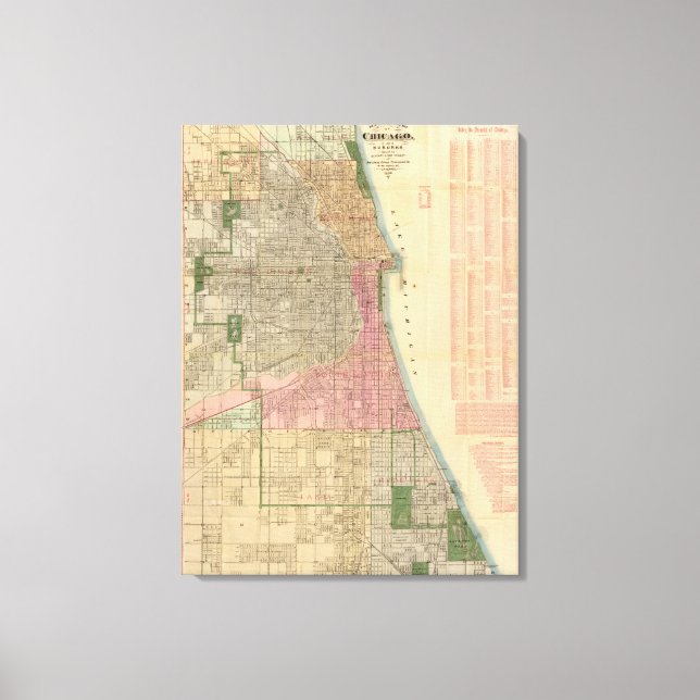 Impressão Em Tela Mapa-guia de Chicago de Blanchard 2 (Frente)