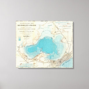Impressão Em Tela Mapa hidrográfico Lago Mendota