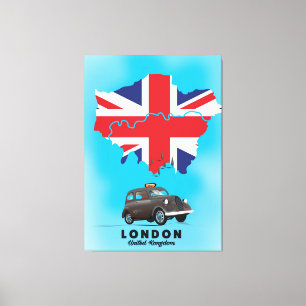 Impressão Em Tela Mapa ilustrado de Londres pôster de viagem