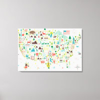 Mapa ilustrado dos EUA