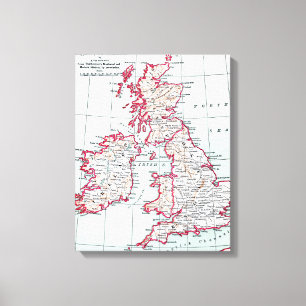 Impressão Em Tela MAPA: ISLES BRITÂNICOS, c1890