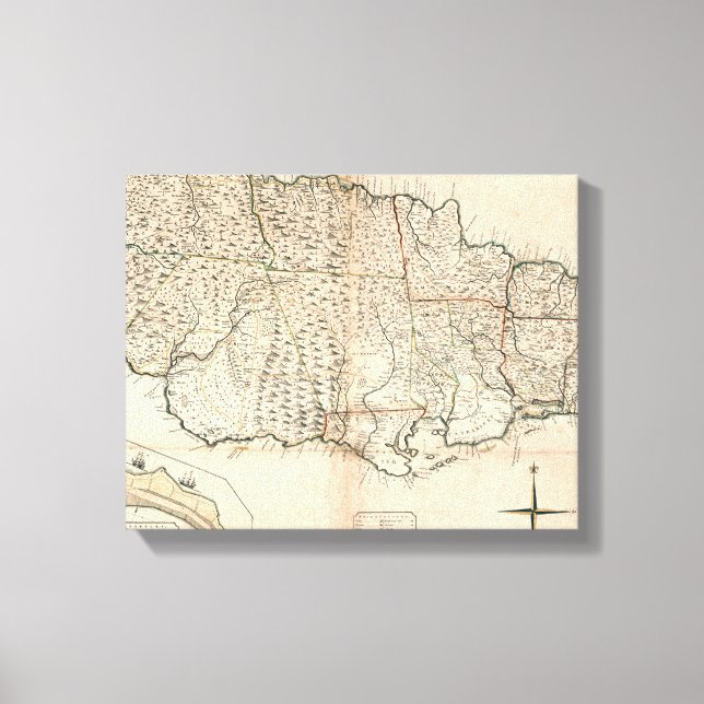 IMPRESSÃO EM TELA MAPA: JAMAICA, 1755 2 (Frente)