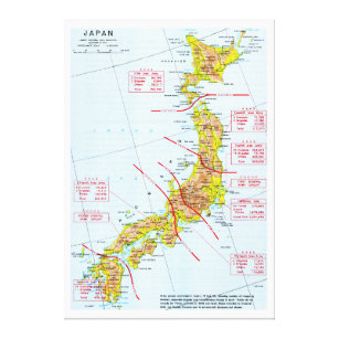 Impressão Em Tela Mapa japonês da segunda guerra mundial das forças