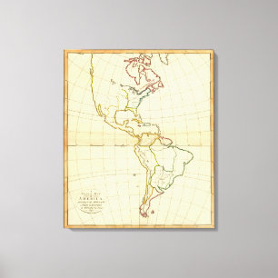 Impressão Em Tela Mapa liso América