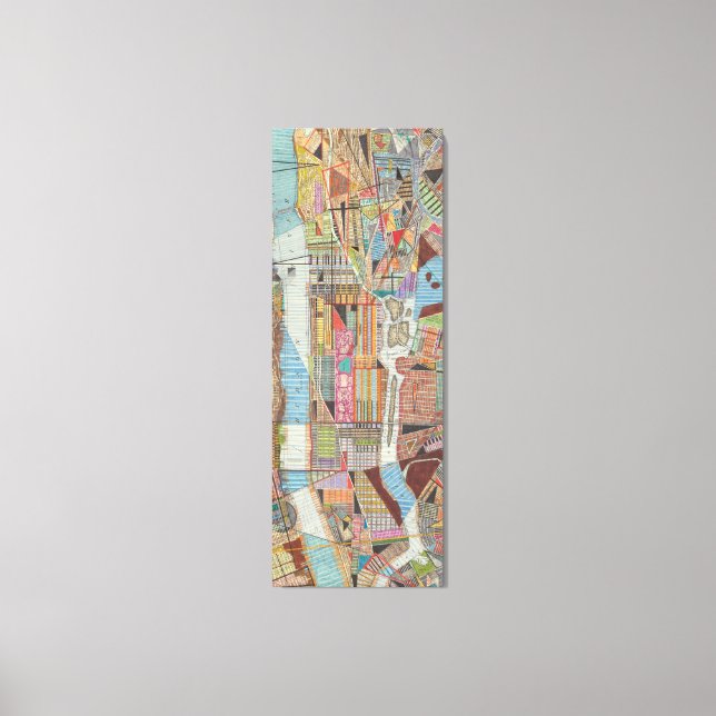 Impressão Em Tela Mapa moderno de Nova Iorque III (Frente)
