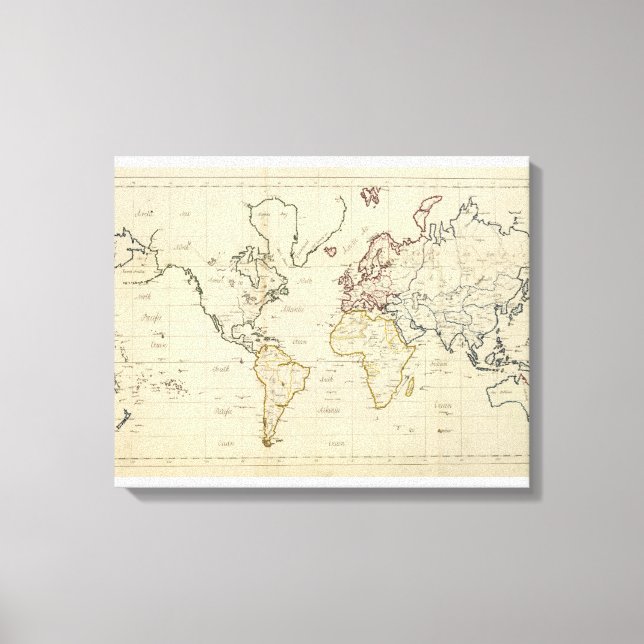 Impressão Em Tela Mapa mundial (Frente)