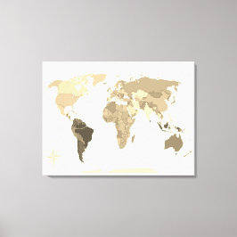 Impressão Em Tela Mapa Mundial