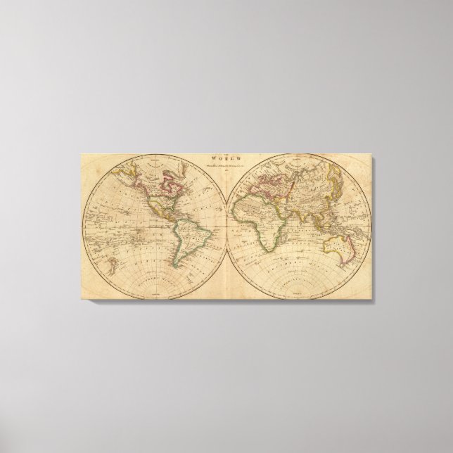 Impressão Em Tela Mapa Mundial 4 (Frente)