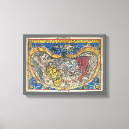 Impressão Em Tela Mapa Mundial Anti-Cardíaco de Peter Apian 1520