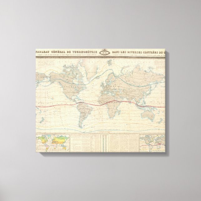 Impressão Em Tela Mapa Mundial da Vegetação (Frente)