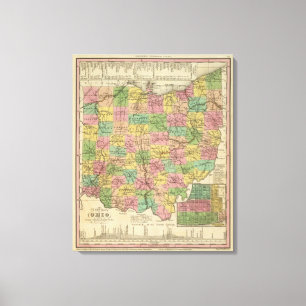 Impressão Em Tela Mapa novo de Ohio
