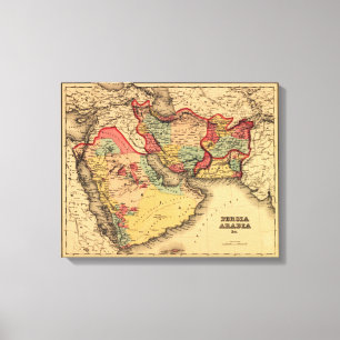 Impressão Em Tela Mapa panorâmico de Médio Oriente "Persia Arábia