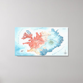 Impressão Em Tela Mapa Pastel em Aquarela do Círculo Dourado da Islâ