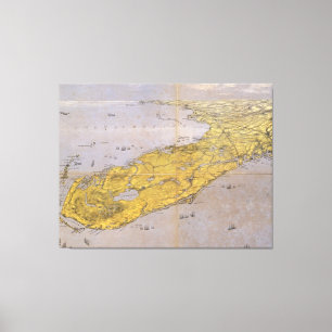 Impressão Em Tela Mapa pictórico do vintage de Florida (1861)