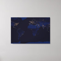 Mapa Plana Da Terra Mostrando As Luzes Da Cidade D