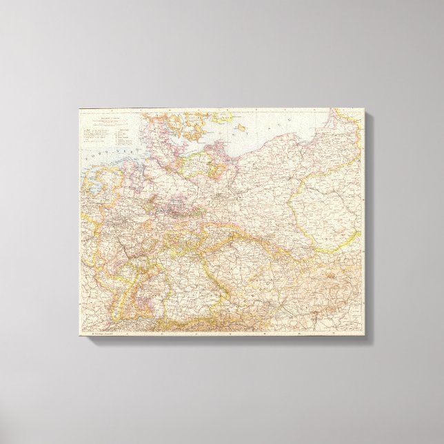 Impressão Em Tela Mapa político da Alemanha (Frente)