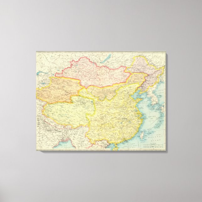 Impressão Em Tela Mapa político da China (Frente)
