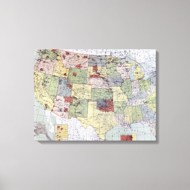 IMPRESSÃO EM TELA MAPA: RESERVAS, 1892 (Frente)