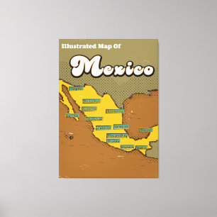 Impressão Em Tela Mapa retrorreflector do México