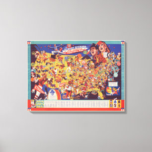 Impressão Em Tela Mapa Todo-Americano do futebol do vintage