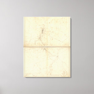 Impressão Em Tela Mapa topográfico da região da mineração de Was