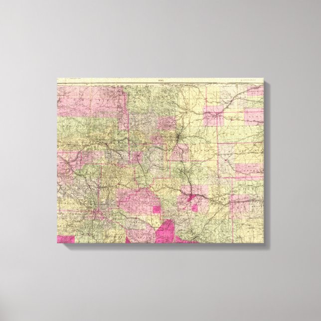 Impressão Em Tela Mapa Topográfico do Colorado de Nell (Frente)