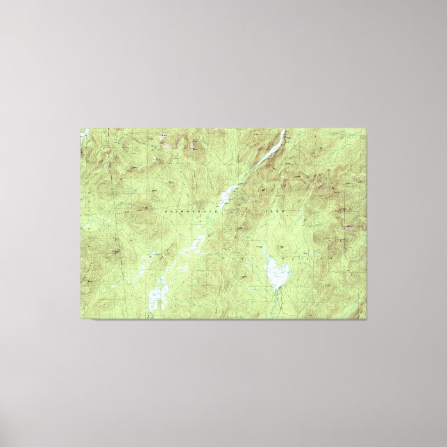 Impressão Em Tela Mapa Topográfico do Monte Marcy - Parque Adirondac (Frente)