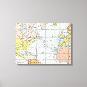 IMPRESSÃO EM TELA MAPA: VIAGENS ATLÂNTICAS
