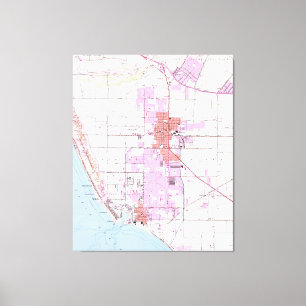 Impressão Em Tela Mapa Vintage de Oxnard California (1949)