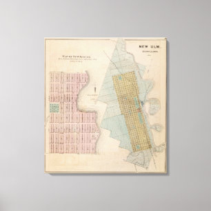 Impressão Em Tela Mapas de castanho-aloirado novo, Minnesota
