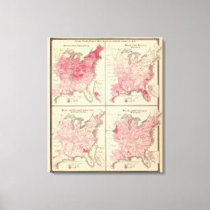 Impressão Em Tela mapas de vitalidade dos Estados Unidos