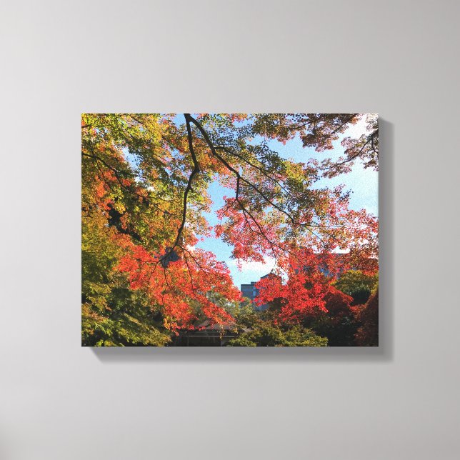 Impressão Em Tela Mapeamentos Vermelhos no Jardim Japonês (Frente)