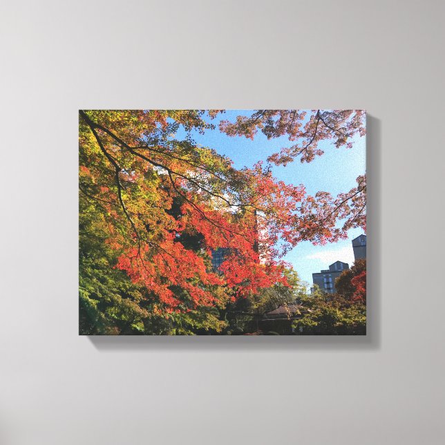 Impressão Em Tela Mapeamentos Vermelhos no Jardim Japonês (Frente)