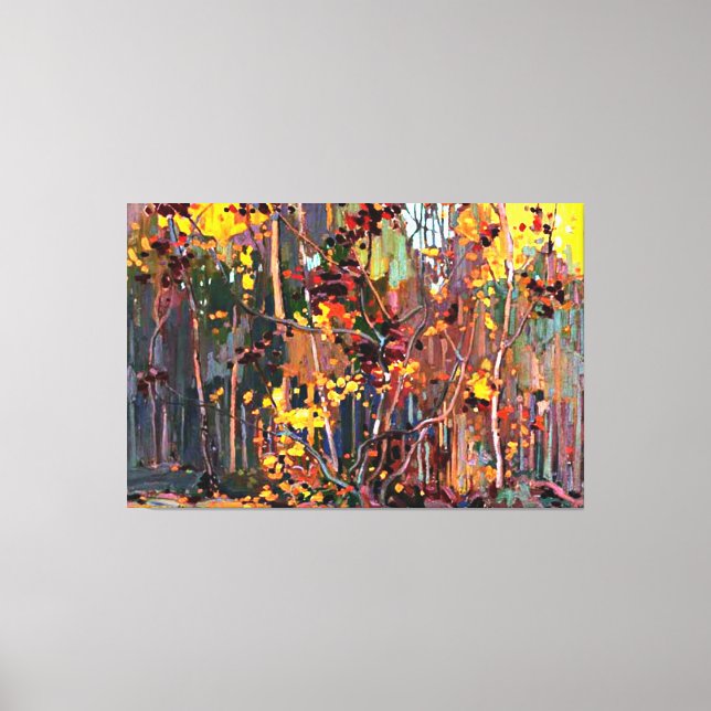 Impressão Em Tela Maple Saplings, pintura de arte por Tom Thomson, (Frente)