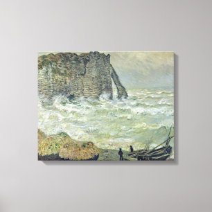 Impressão Em Tela Mar áspero de Claude Monet em Etretat, 1883