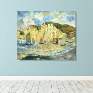 Impressão Em Tela Mar e Falésias de Pierre Renoir, Arte Fino Antigo