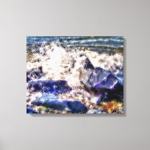 IMPRESSÃO EM TELA MAR E ROCHAS